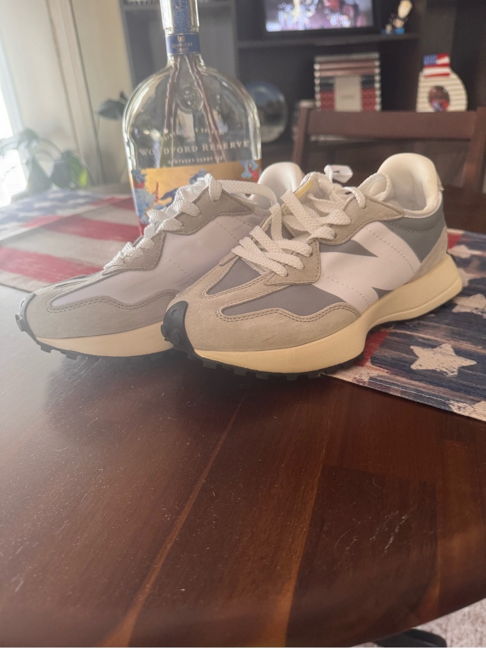 New Balance Gray, White & Cream Retro Runner Sneakers
